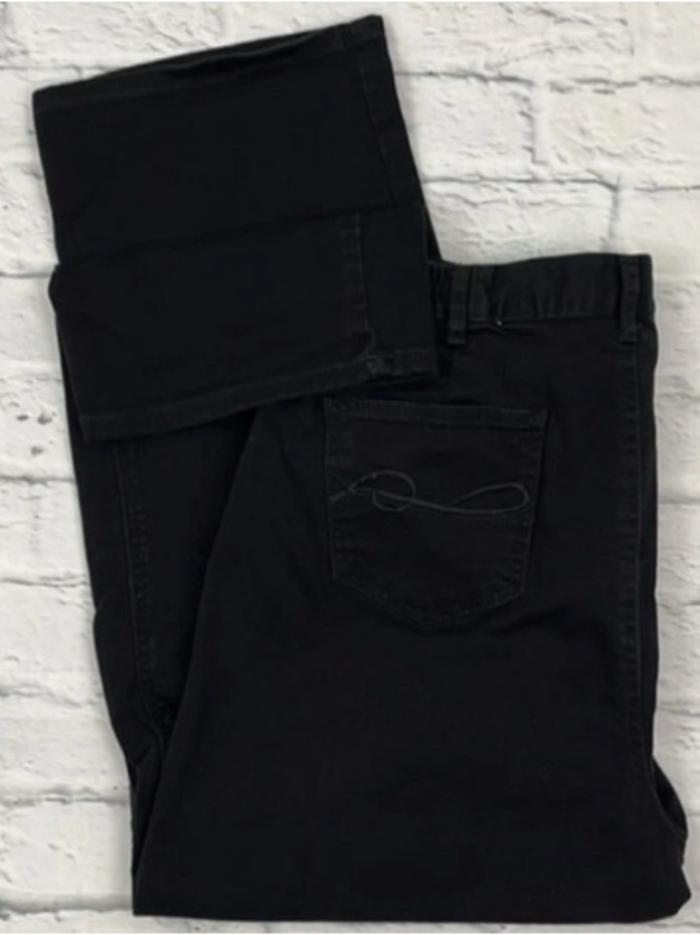 JM Collection Denim Pants Womens Size 16S Black Denim Stretch Waist